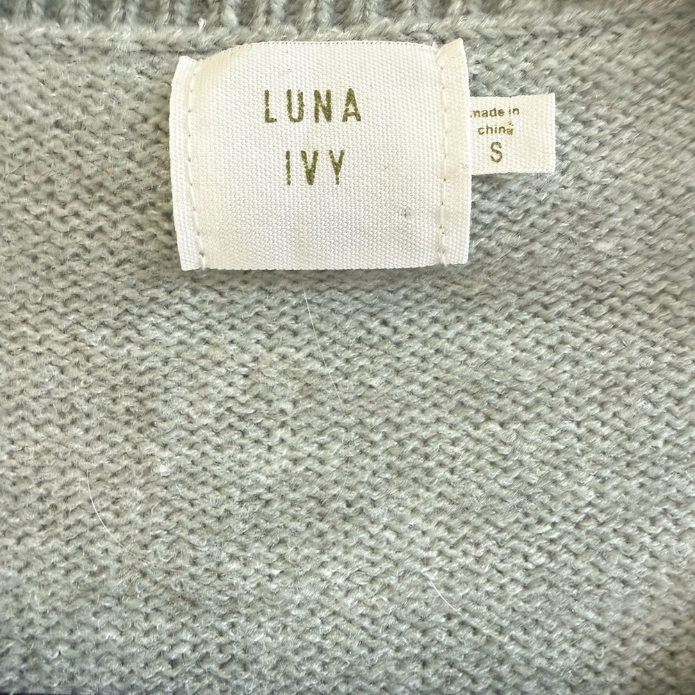Luna Ivy Gray Women's Cardigan with Bow Accents Size S - Picture 6 of 10